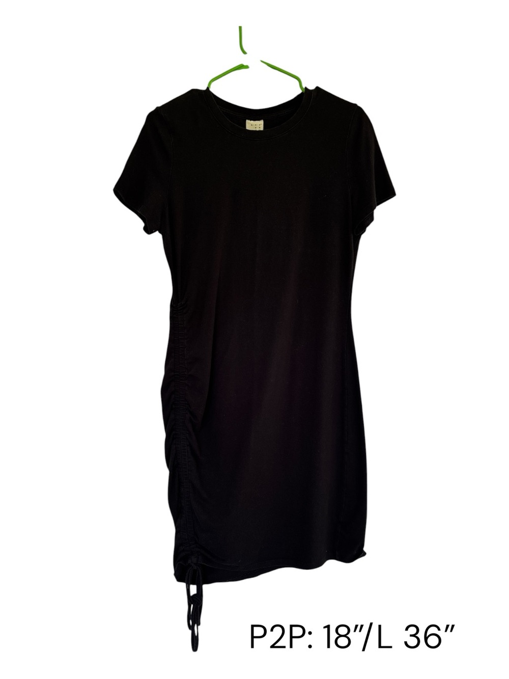 Women’s Black Short-Sleeve Ruched Dress
